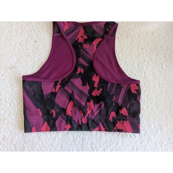 Adidas Sports Bra Size Medium M Purple High Neck - Picture 4 of 7